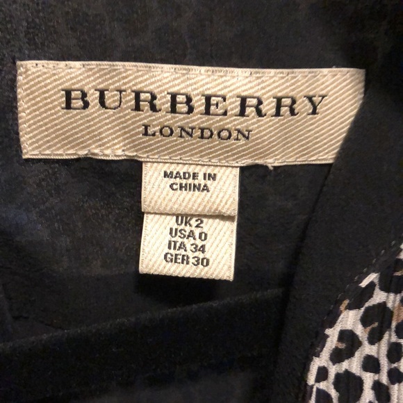 Burberry London 100% Silk Leopard Print Long Sleeve Dress - Picture 4 of 4